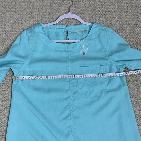 Soft Surroundings Tunic Georgica Blue Top 100% Tencel Size S - Picture 7 of 12